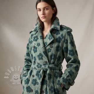 Kuschelfrottee Knitted flowers old green