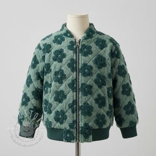 Kuschelfrottee Knitted flowers old green