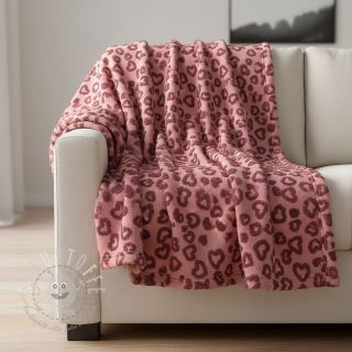 Mantelstoff TEDDY Hearts old pink