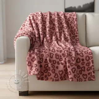 Mantelstoff TEDDY Hearts old pink