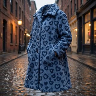 Mantelstoff TEDDY Hearts jeans
