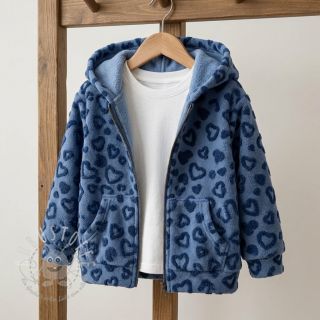 Mantelstoff TEDDY Hearts jeans