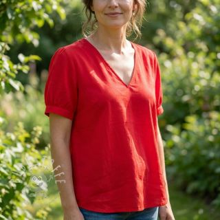 Baumwollstoff mit Viskose red