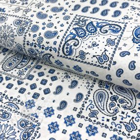 Baumwollstoff Kansas blanc blue