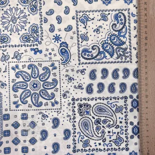 Baumwollstoff Kansas blanc blue
