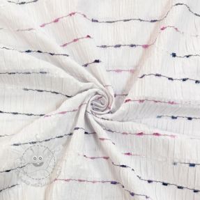 Baumwollstoff DOBBY CRINKLE Stripe white