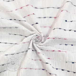 Baumwollstoff DOBBY CRINKLE Stripe white