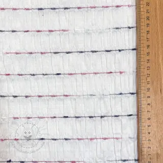 Baumwollstoff DOBBY CRINKLE Stripe white