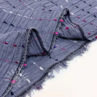 Baumwollstoff DOBBY CRINKLE Stripe jeans