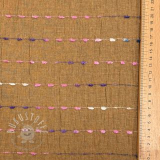 Baumwollstoff DOBBY CRINKLE Stripe camel