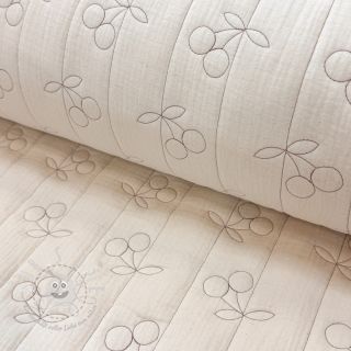 Double gauze/musselin STEPPED Cherries natural
