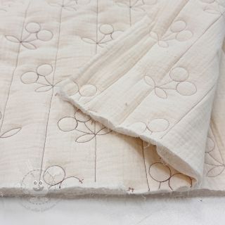 Double gauze/musselin STEPPED Cherries natural