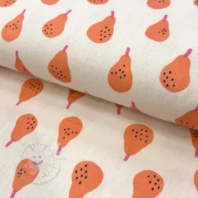 Double gauze/musselin Pears peach by JENNIFER BOURON ORGANIC