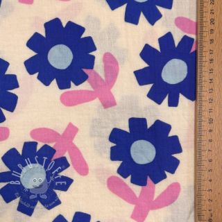 Double gauze/musselin Flowers blue by JENNIFER BOURON ORGANIC