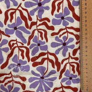 Double gauze/musselin STEPPED Flowers natural