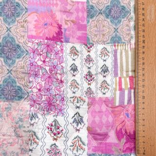 Double gauze/musselin STEPPED Flowers light pink digital print