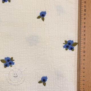 Double gauze/musselin EMBROIDERY STRIPED Fruit natural