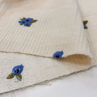 Double gauze/musselin EMBROIDERY STRIPED Fruit natural