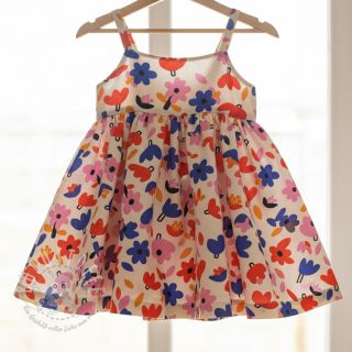 Baumwollstoff Flowers natural/blue by JENNIFER BOURON ORGANIC