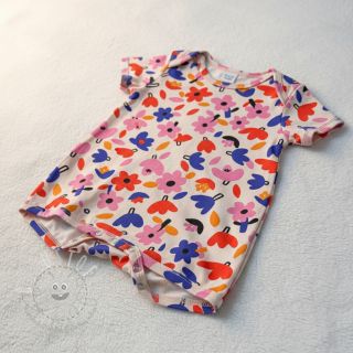 Baumwollstoff Flowers natural/blue by JENNIFER BOURON ORGANIC