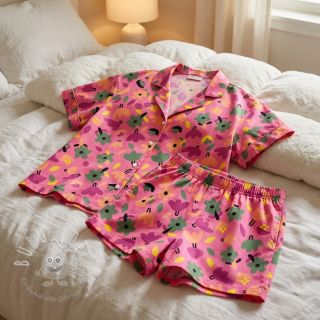 Baumwollstoff Flowers pink by JENNIFER BOURON ORGANIC