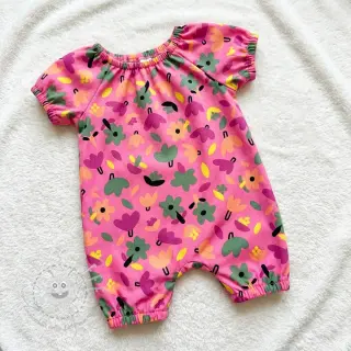 Baumwollstoff Flowers pink by JENNIFER BOURON ORGANIC