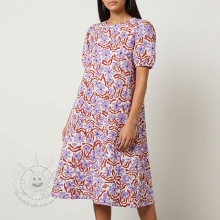 Double gauze/musselin STEPPED Flowers natural