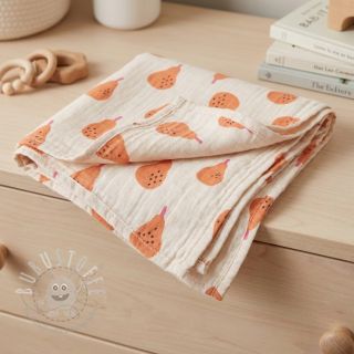 Double gauze/musselin Pears peach by JENNIFER BOURON ORGANIC