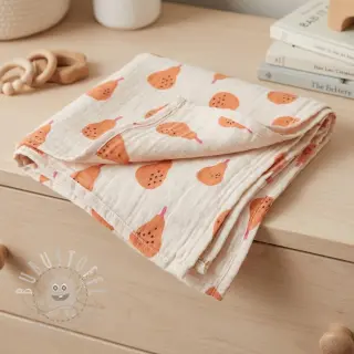 Double gauze/musselin Pears peach by JENNIFER BOURON ORGANIC