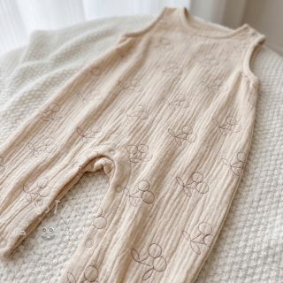 Double gauze/musselin STEPPED Cherries natural