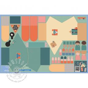 Baumwollstoff Lets go camping PANEL digital print