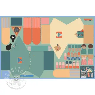 Baumwollstoff Lets go camping PANEL digital print
