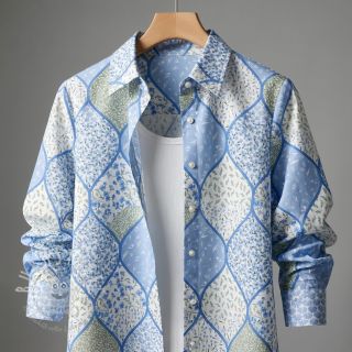 Baumwollstoff Flowers patchwork baby blue