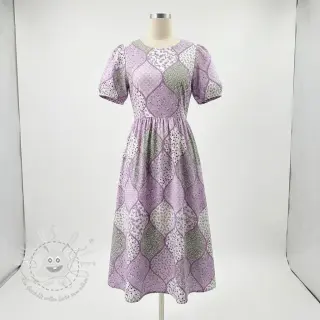 Baumwollstoff Flowers patchwork lilac