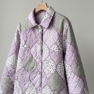 Baumwollstoff Flowers patchwork lilac