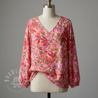 Viskosestoff RAYON POPLIN Printed Rosie design A