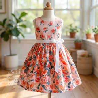 Viskosestoff RAYON POPLIN Printed Rosie design B