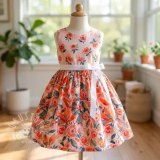 Viskosestoff RAYON POPLIN Printed Rosie design B