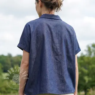 Baumwollstoff JEANS Chambre dark blue