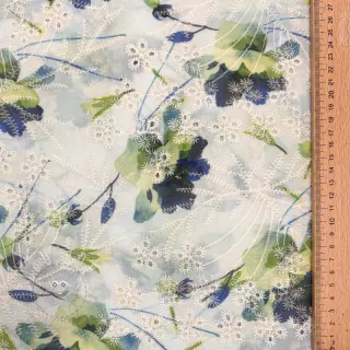 Baumwollstoff mit Beimischung EMBROIDERY Rose green