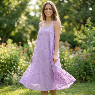 Baumwollstoff EMBROIDERY Catchy leaves purple