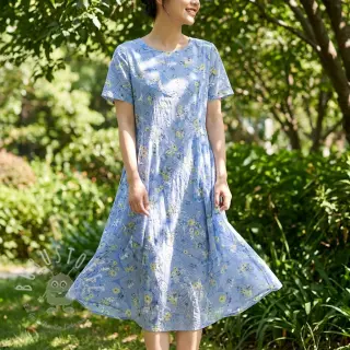 Baumwollstoff mit Beimischung Burny lovely blue