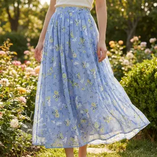 Baumwollstoff mit Beimischung Burny lovely blue