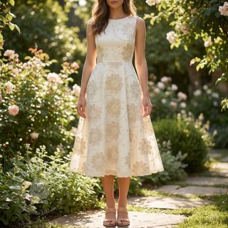 Baumwollstoff EMBROIDERY Bellagio butter