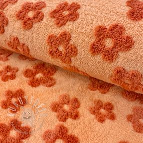 Mantelstoff TEDDY Flower power orange