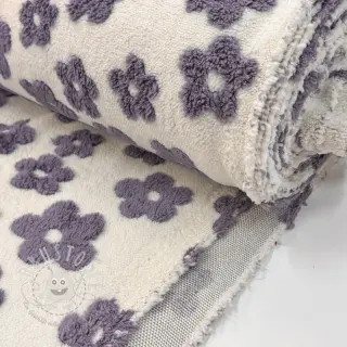 Mantelstoff TEDDY Flower power lavender