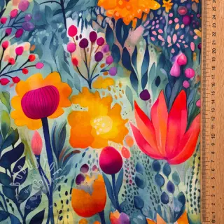 Jersey VISCOSE LYCRA HEAVY Tulips design E