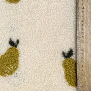 Mantelstoff TEDDY JACQUARD Pears old lime