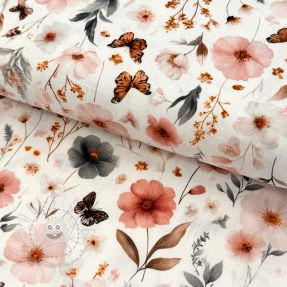 Viskosestoff leinen Flower sea design D