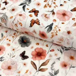 Viskosestoff leinen Flower sea design D